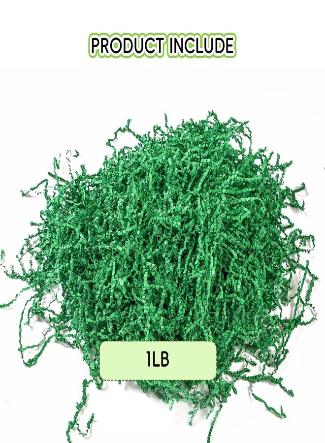 CIPOWM 16oz Easter Grass Crinkle Cut Paper Shred, Green Raffia Paper Shred Filler Shredded Paper Grass for Gift Wrapping Craft DIY Gift Bag Box Filling Party Supply(Dark Green) - Image 2